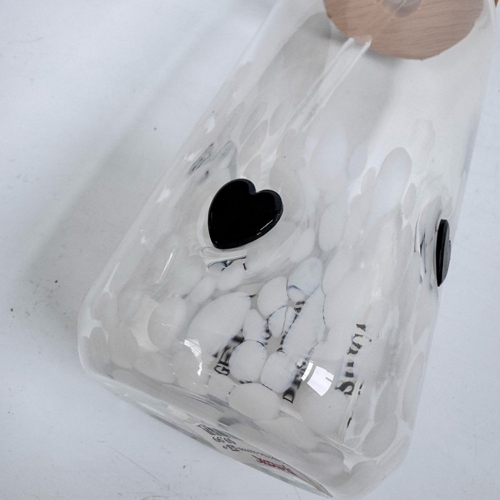 NWT Set of 2 Glass Icon Large Glass Tumblers wood Lid and Glass Straw 7”H x 3”W - Picture 9 of 10